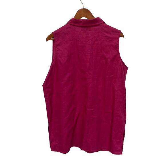 Style Co Collections Shirt Sz 16 Linen NWT Collar Lightweight Coastal Lagenlook - Picture 3 of 10